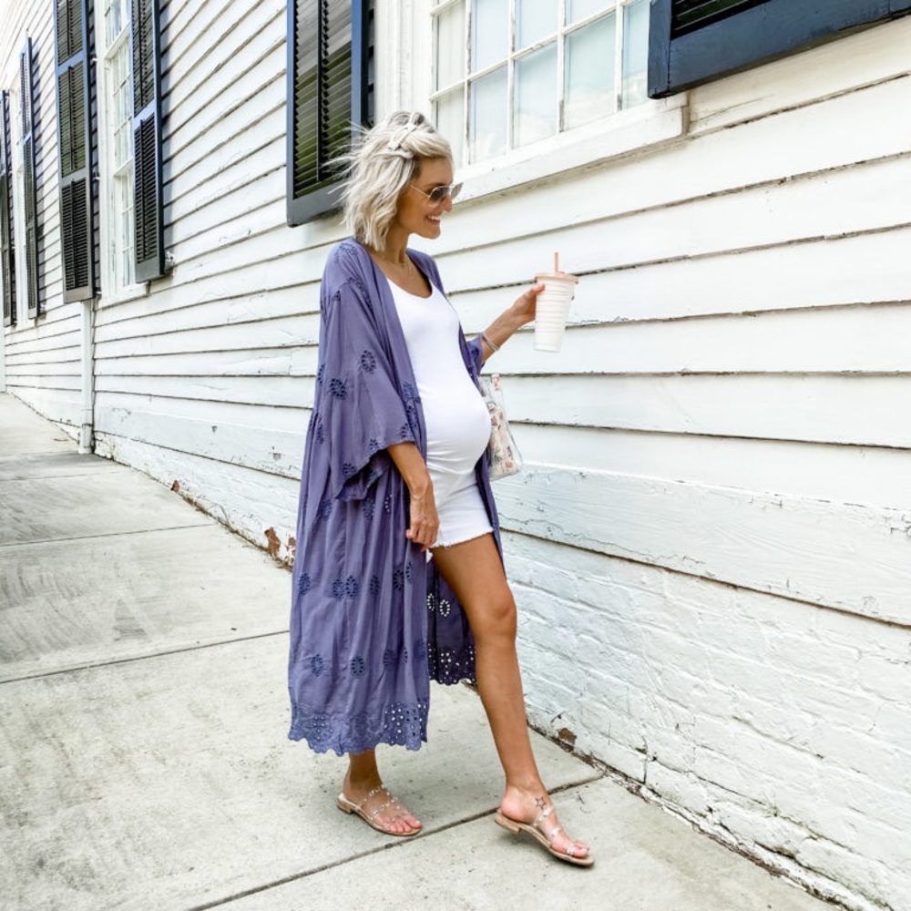 Time and Tru eyelet kimono